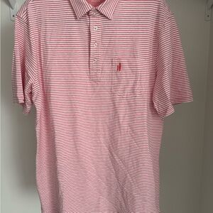 Johnnie-O Original 4 button Striped Polo Shirt - Pink